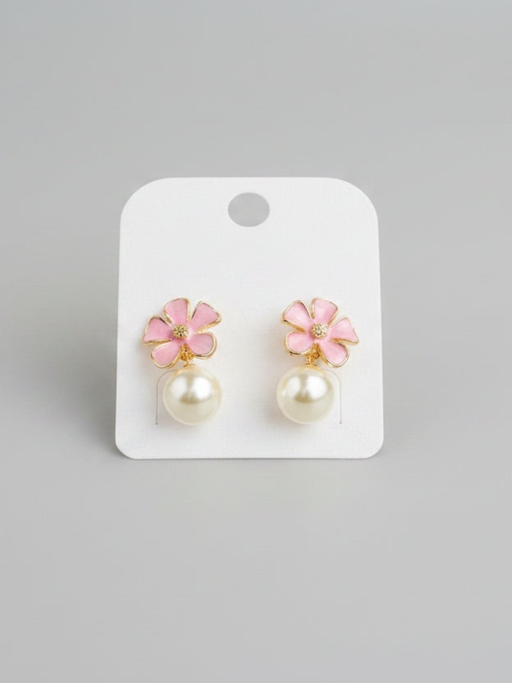 Pink Blossom Pearl Dangle Earrings - Picture 2 of 3